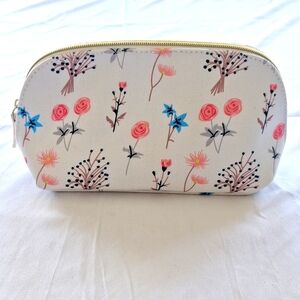 🌸 Lanza Flowered Canvas Makeup Cosmetics Bag